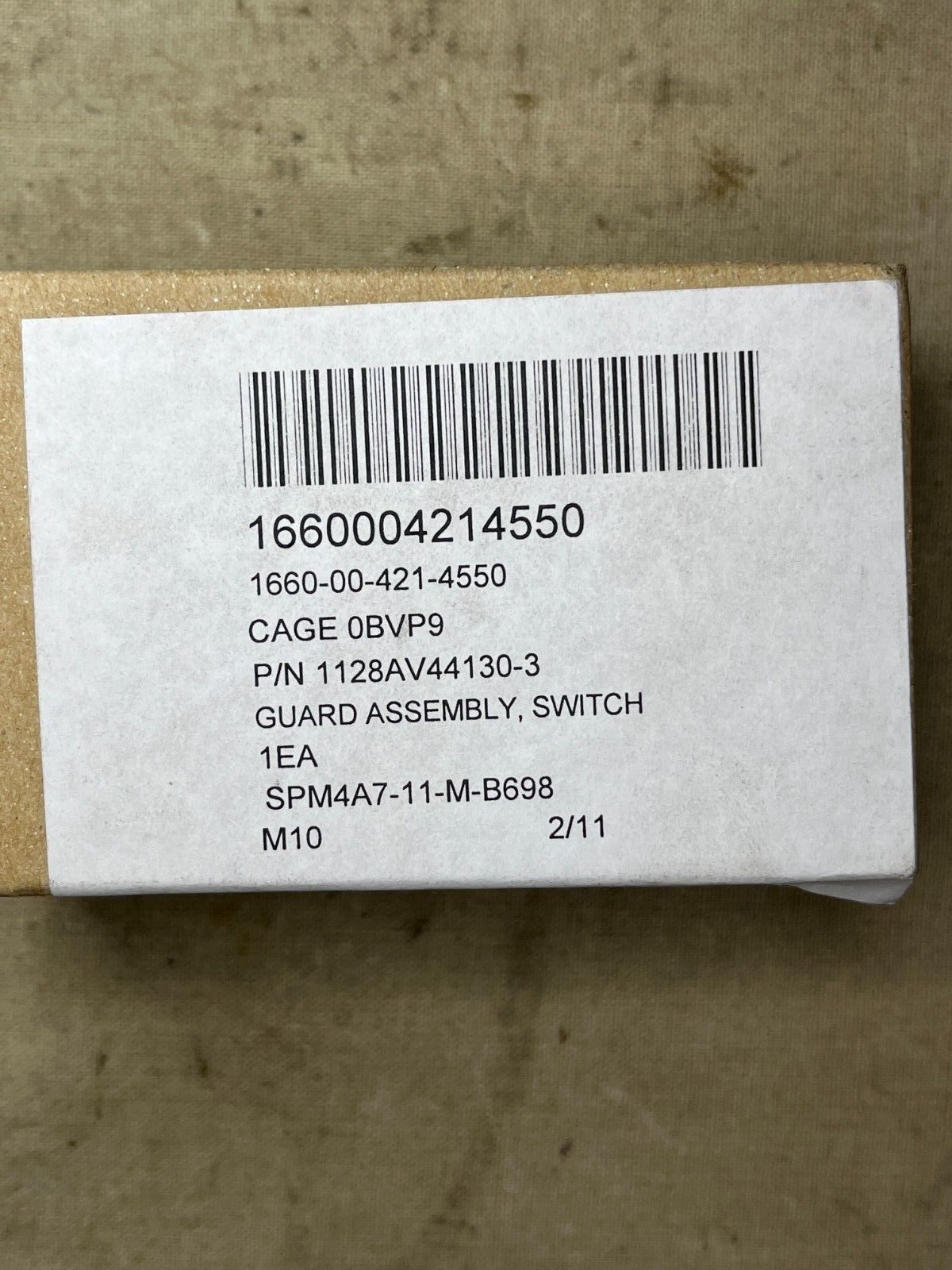 AIRCRAFT PROWLER EA-6B 1128AV44130-3 SWITCH GUARD ASSEMBLY 1660-00-421-4550