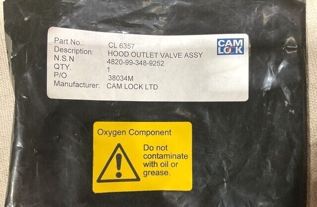 CAM LOCK CL 6357 HOOD OUTLET VALVE ASSEMBLY 4820-09-348-9252 USA
