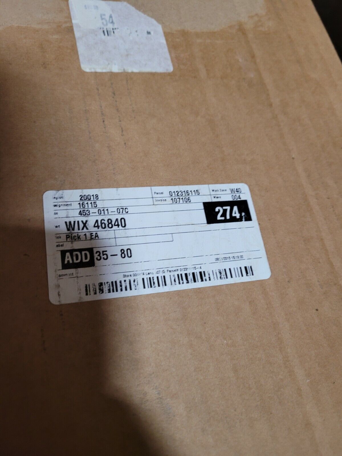 Wix Filter - 46840 Heavy Duty Air Filter Pack of 1 46840 6840 CONE FILTER GASKET