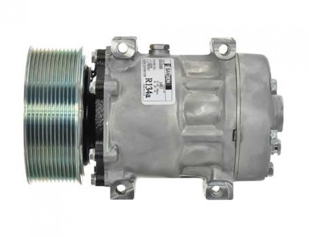 Sanden Compressor Model SD7H15E 24V R134a with 126mm 12Gr Clutch and GV Head - M