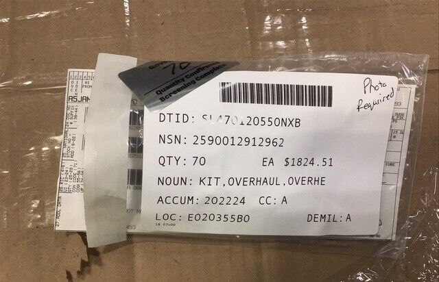 VEHICLE Overhead Overhaul Kit 13228E1967 NSN 2590-01-291-2962