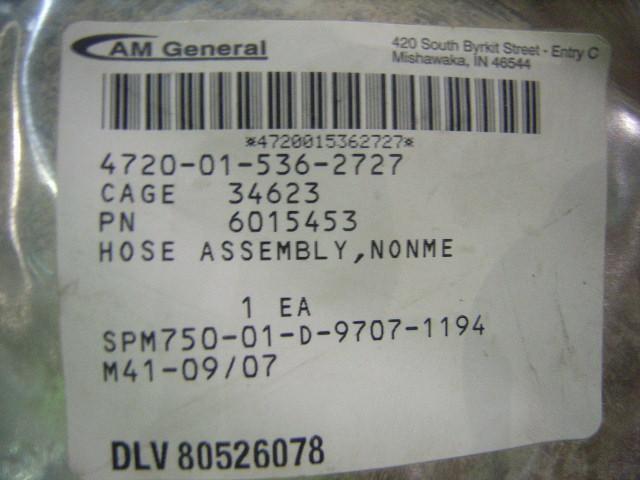 HMMWV M1165 M1167 M1152 AM GENERAL AC HOSE 6015453 OEM HUMVEE