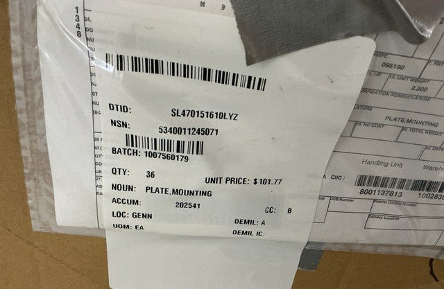 Mounting Plate 11629361 NSN 5340-01-124-5071 - photo 3