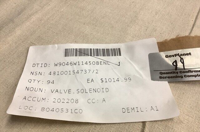 MMPV MRAP RG31 MAVTECH R0063640 EXHAUST BRAKE SOLENOID VALVE 4810-01-547-3772