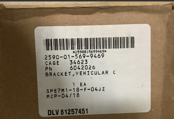 HMMWV M1151 M1152 M1167 LATE STYLE RH BRACKET C PILLAR 6042026 2590-01-569-9469