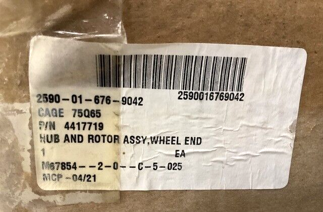 OSHKOSH 4417719 HUB BRACKET EYE NONROTATING SHAFT ASSEMBLY 2590-01-676-9042