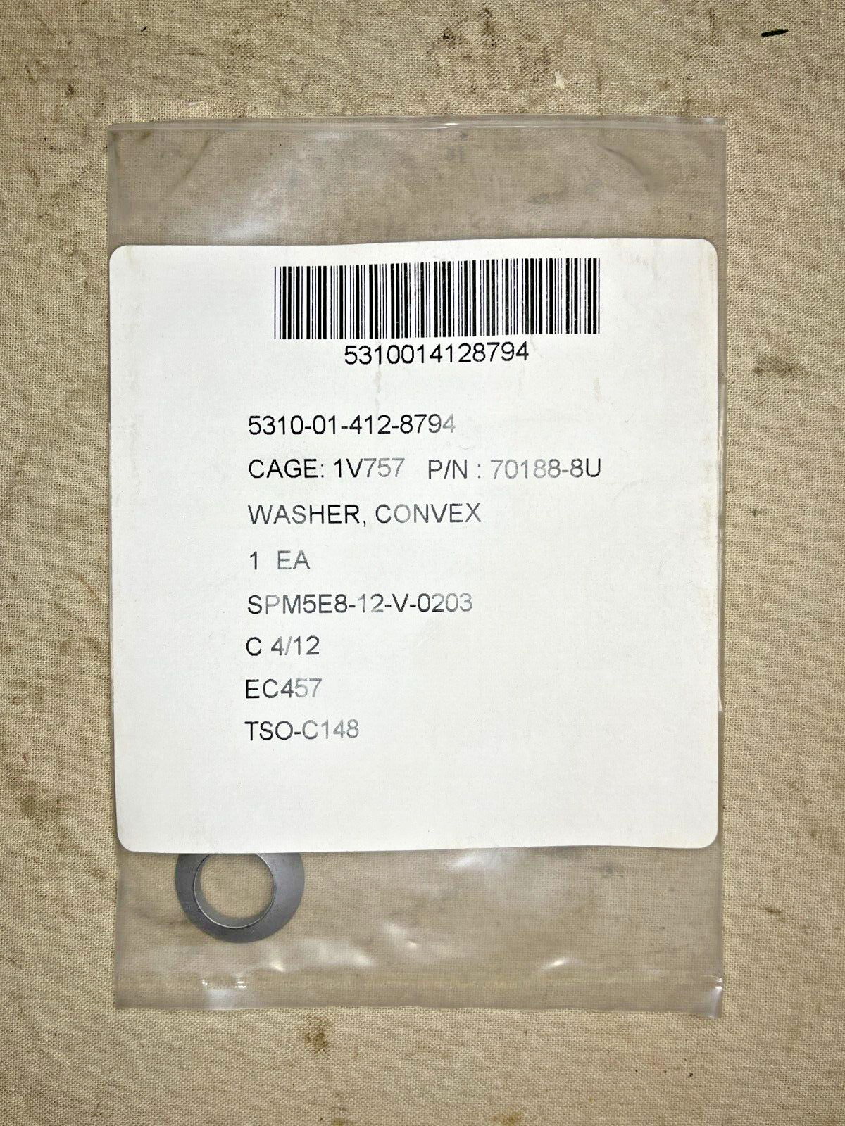 HELICOPTER OH-58D SPS TECHNOLOGIES 70188-8U CONVEX WASHER 5310-01-412-8794