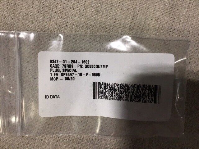 GENUINE GRUMMAN SYSTEMS GC550DU2MF SPECIAL PLUG NSN 5342-01-264-1602