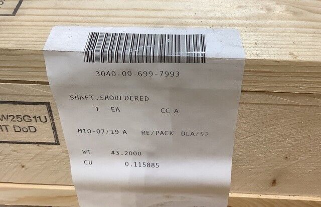 GENUINE USGI MILITARY 7709097 SHOULDERED SHAFT NSN 3040-00-699-7993 NOS