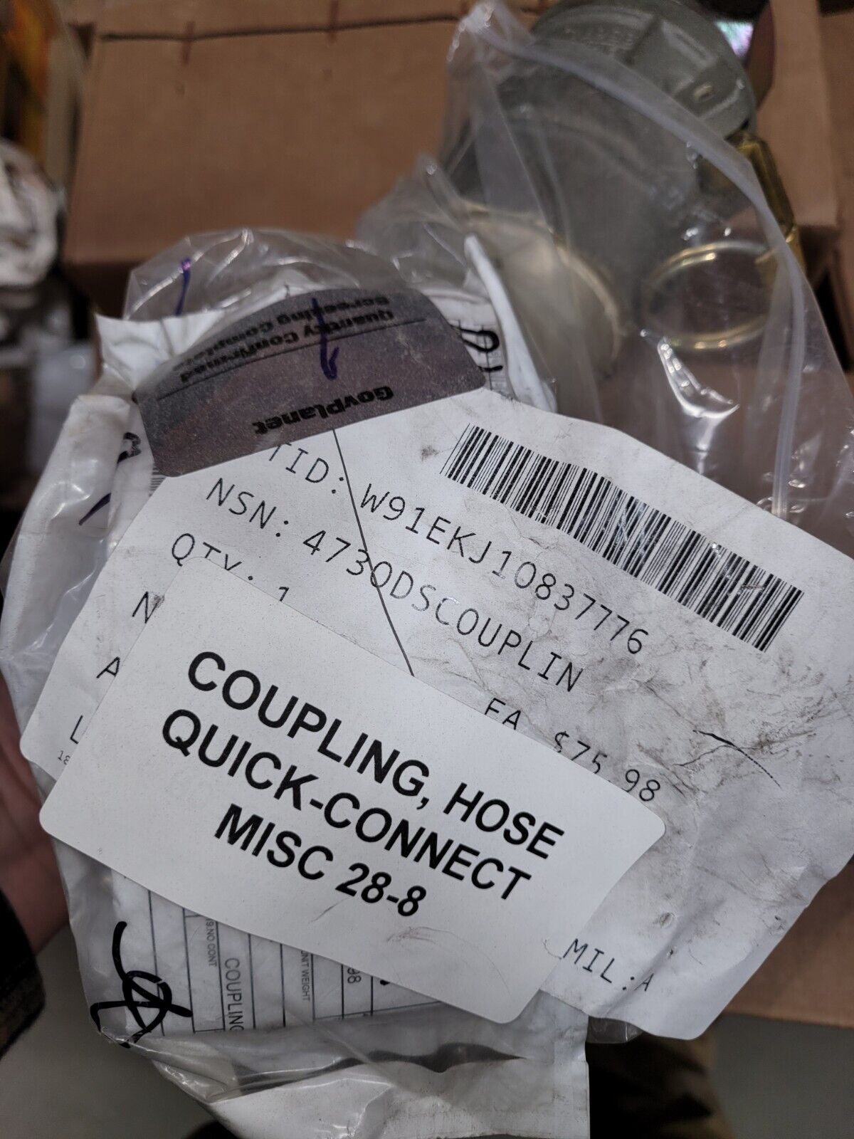 EVER-TITE CARTER COUPLING HOSE CONNECT 356T6 MS27024-11 ASSEMBLY T47679