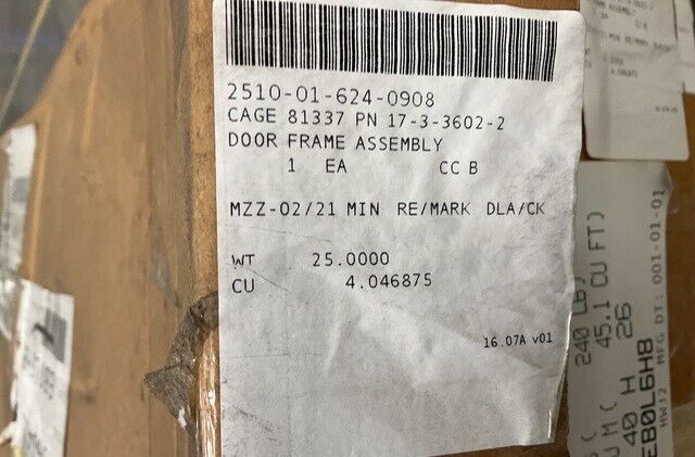 COLLECTIVE PROTECTION EQUIPMENT DOOR FRAME ASSEMBLY 17-3-3602-2 2510-01-624-0908