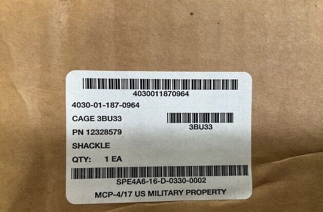 MILITARY MRAP HMMWV M939 FMTV 12328579 3819274 TOW SHACKLE 1-3/8" 21 TON NOS