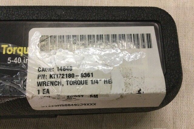 Torque 1/4" Screwdriver Kit KT172180-8361 5180-01-007-8999 KT-100