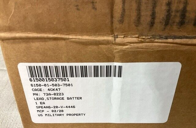 ELECTRIC JULIAN YARD TRACTOR 73A-0222 LEAD STORAGE BATTERY 6150-01-503-7501