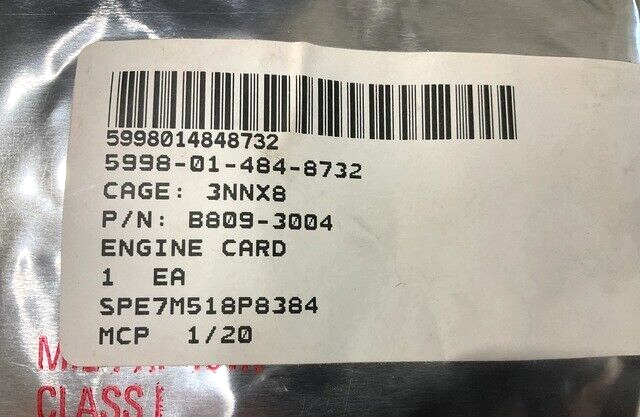 GENERATOR 72KW ESSEX ELECTRO B809-3004 ENGINE CIRCUIT CARD 5998-01-484-8732