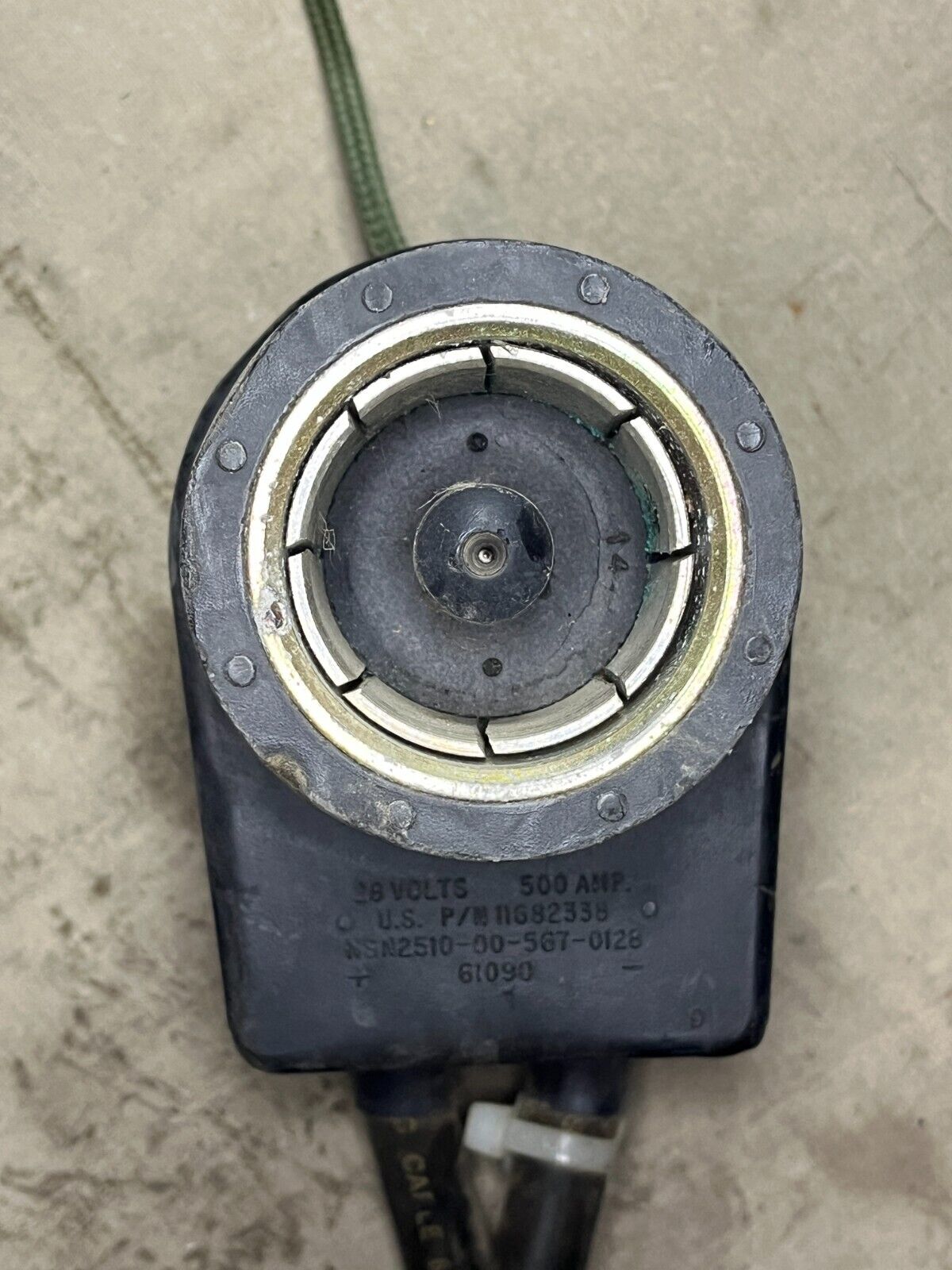NATO 11682338 28V 500A SLAVE CABLE PLUG CONNECTOR 12314225 6150-01-523-2023