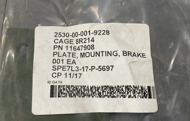 Bracket Mounting Plate 1/2-TON NSN 2530-00-001-9228 - photo 3