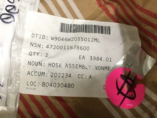 BOEING HELICOPTER AH-64D AH-64 HOSE ASSEMBLY, NON METALLIC, NSN 4720-01-167-8600