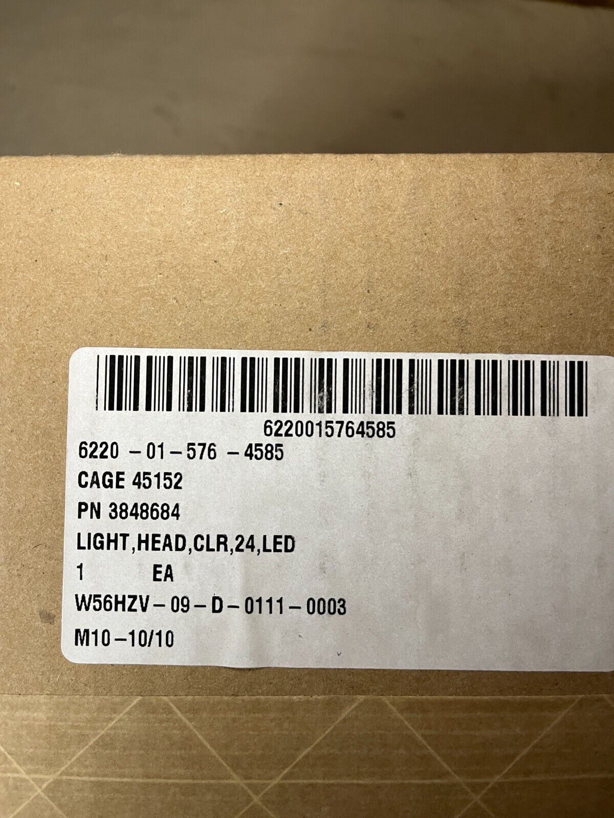 HEMTT HMMWV MRAP TRUCK-LITE 07377 24 VOLT LED HEADLIGHT 3848684 6220-01-576-4585