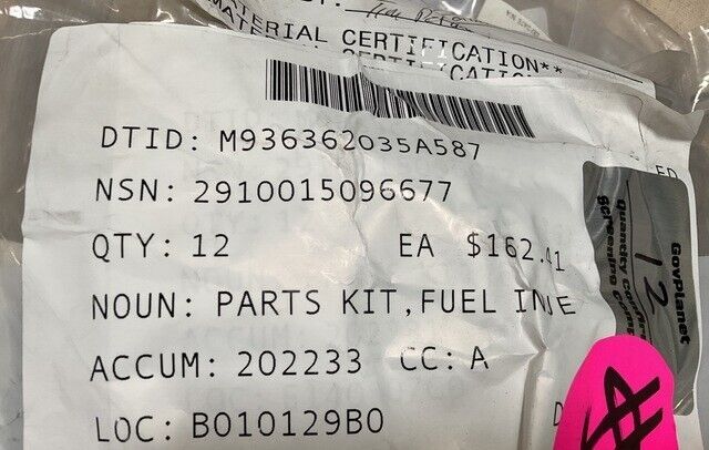 M60A1, M48A5, M-88 5705288 FUEL INJECTION NOZZLE PARTS KIT 2910-01-509-6677