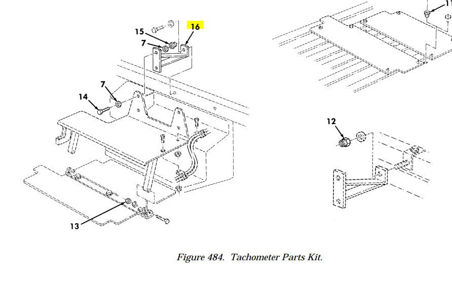HMMWV HUMVEE M998 Radio Tray Tachometer Mounting Bracket  12460542-2