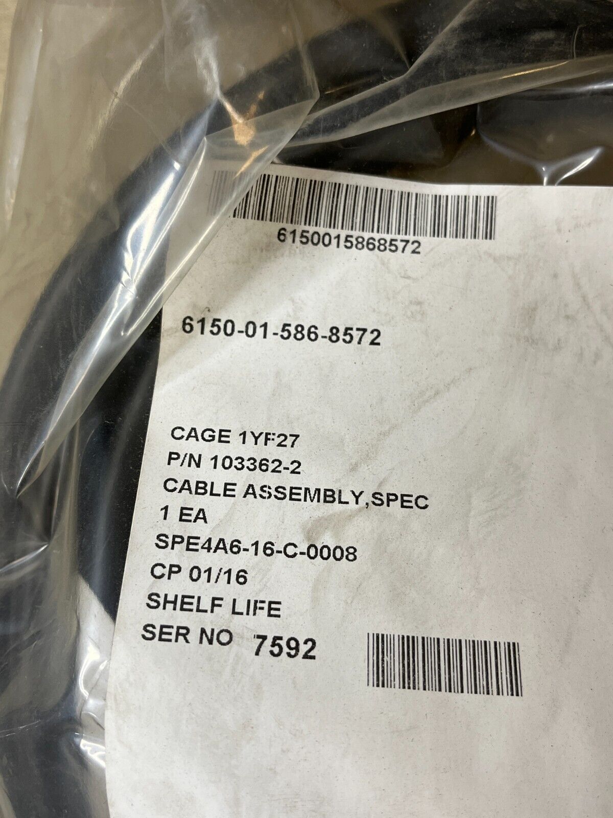 MRAP-MATV OSHKOSH 3865617 CABLE ASSEMBLY PRIM SEC 103362-2 6150-01-586-8572
