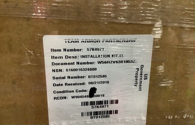 MILITARY ABRAMS TANK HONEYWELL 57K4971 BATTERY INSTALLATION KIT 6160-01-632-8800