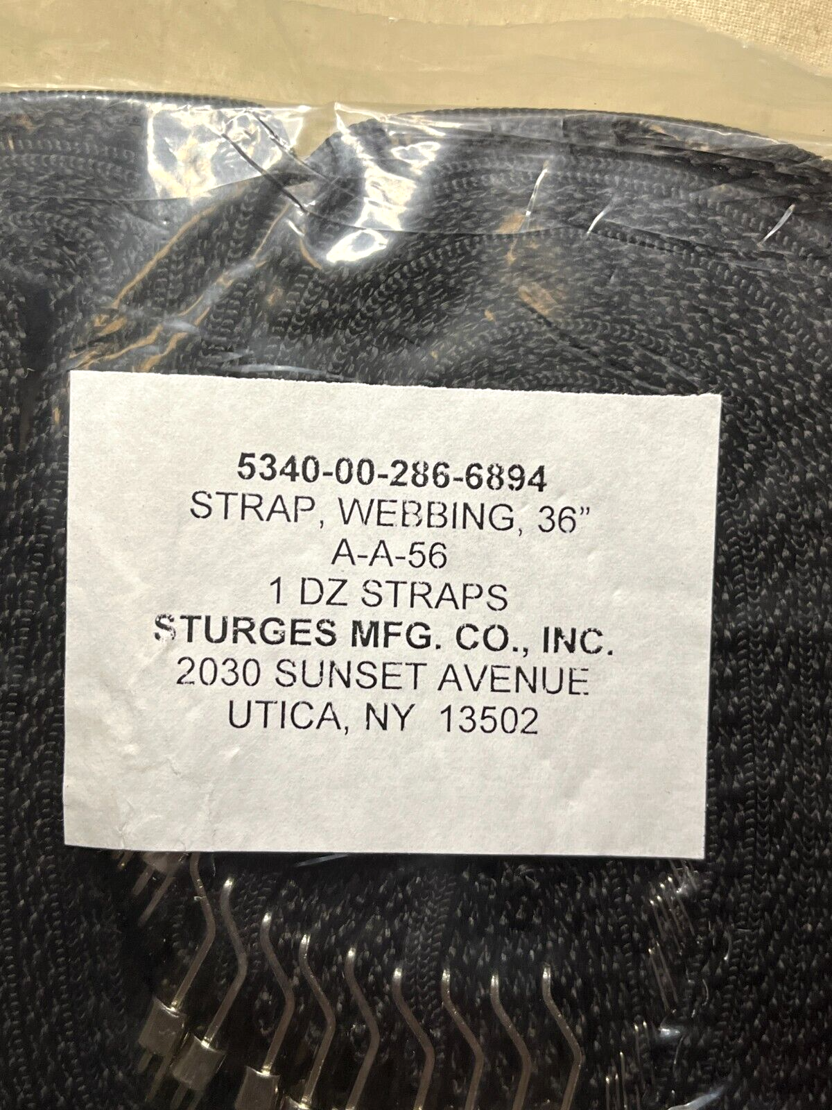 NEW STURGES A-A-556 WEBBING STRAP JJ-S-750 GSA1 5340-00-286-6894