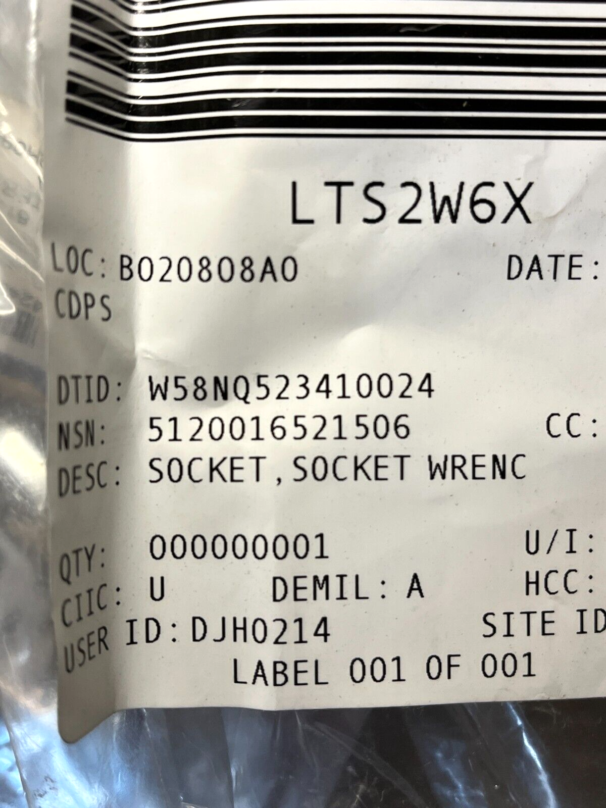 PROTO J5444H 6-POINT 1-3/8'' SOCKET WRENCH SOCKET 5120-01-652-1506 NOS