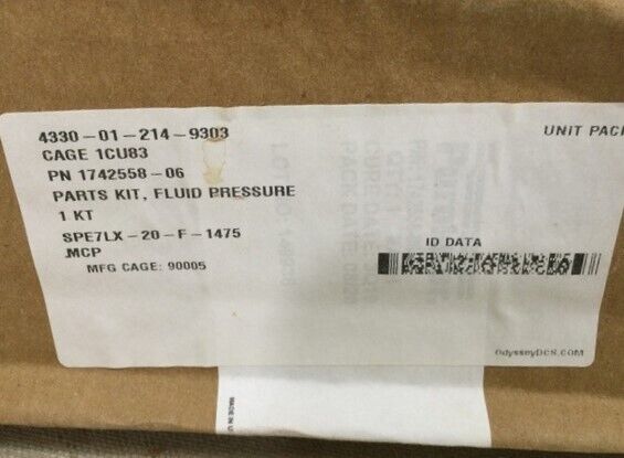 M-113A1,M-113A2,M-113A3 Tank 1742558-06 Fluid Pressure Part Kit 4330-01-214-9303