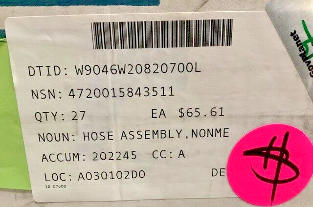 MRAP-MAXXPRO DASH 3867786C91 HOSE ASSEMBLY T-CASE REAR 4720-01-584-3511