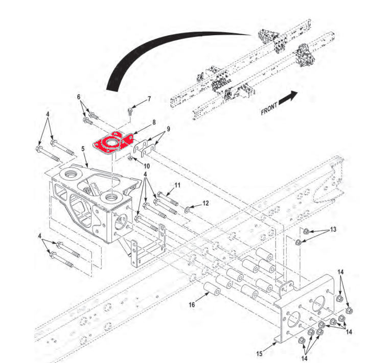 MRAP - M-ATV 3948331 MOUNTING BRACKET MTG, UPR, LH WLDMT 5340-01-593-1184