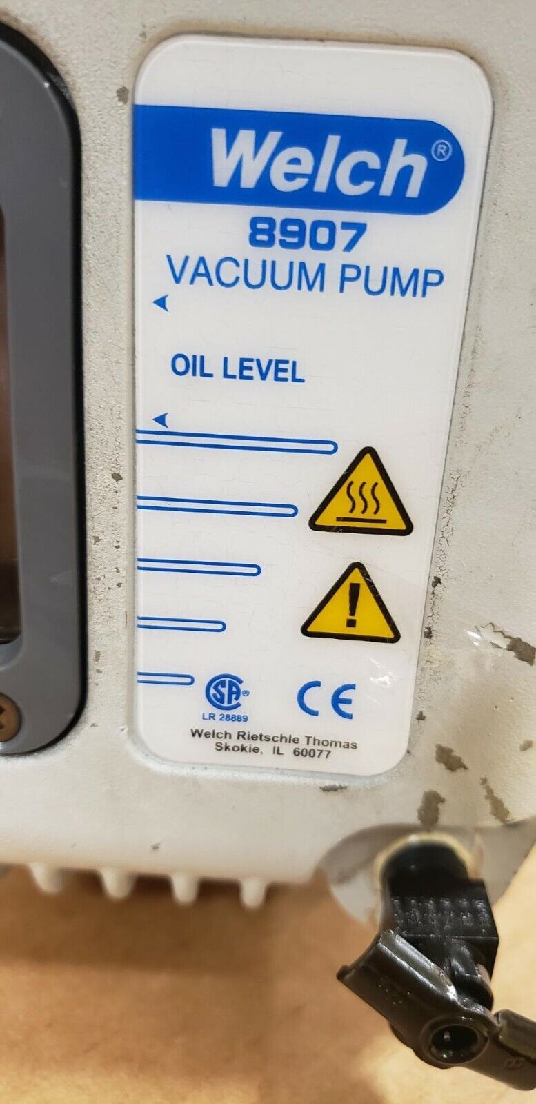 Welch Vacuum 8907A Direct Drive Vacuum Pump, Rotary Vane, 73 LPM, 0.0001 Torr, 1