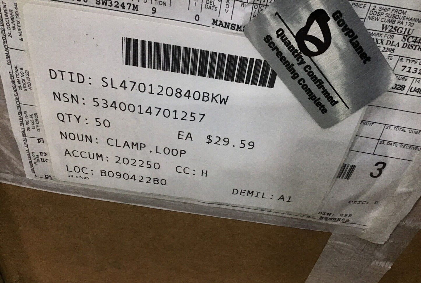 MRAP - M-ATV UI, FMTV LMTV 12421919 LOOP CLAMP EXHAUST 3065392 5340-01-470-1257