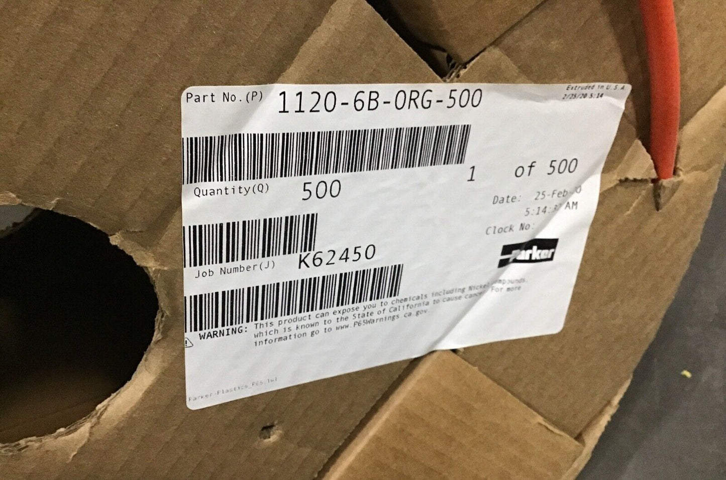 MRAP PARKER AIR BRAKE TUBING 3/8" 1120-6B 500ft SAE J844 4720-01-576-7190