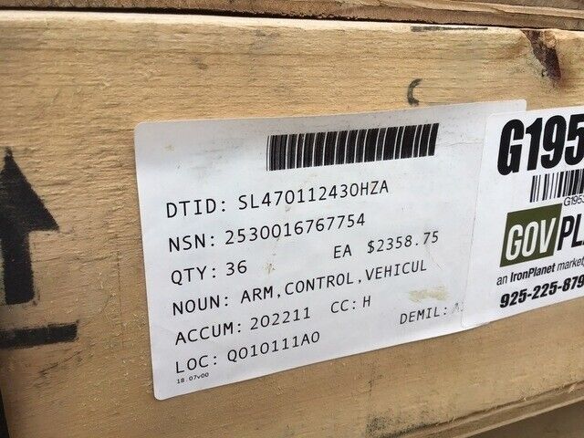 MILITARY JLTV OSHKOSH 4444543 VEHICULAR SUSPENSION CONTROL ARM 2530-01-676-7754