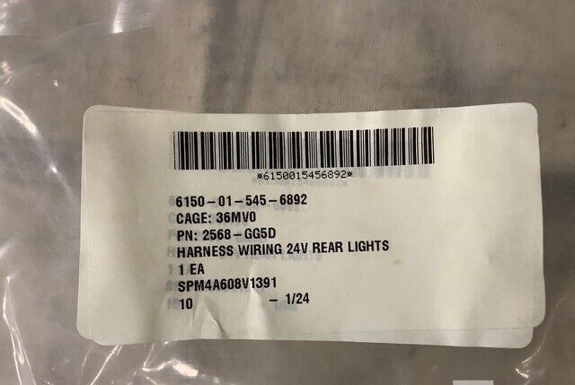 MRAP-COUGAR SPARTAN MOTORS 2568-GG5D REAR LIGHTS WIRING HARNESS 6150-01-545-6892