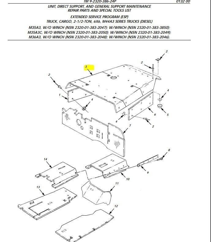 VEHICULAR INSULATION TOP BLACK MATTE FILM FOR MILITARY M35A3 HOOD RCSK18585