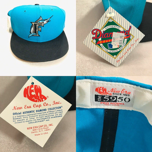 Vintage Florida Marlins New Era Pro Model Hat 5950 Diamond Collection  7¼ USA