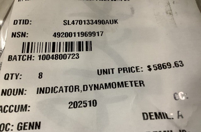 Dynamometer Indicator T-700 NSN 4920-01-196-9917 - photo 4