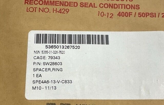 M1000 CHETTL TRAILER, OSHKOSH M1070 SW28603 RING SPACER 5365-01-326-7520 NOS