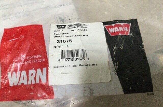 GENUINE WARN 31675 GEAR END DRUM SUPPORT ASSY FOR WARN SERIES 12-A-62 WINCH