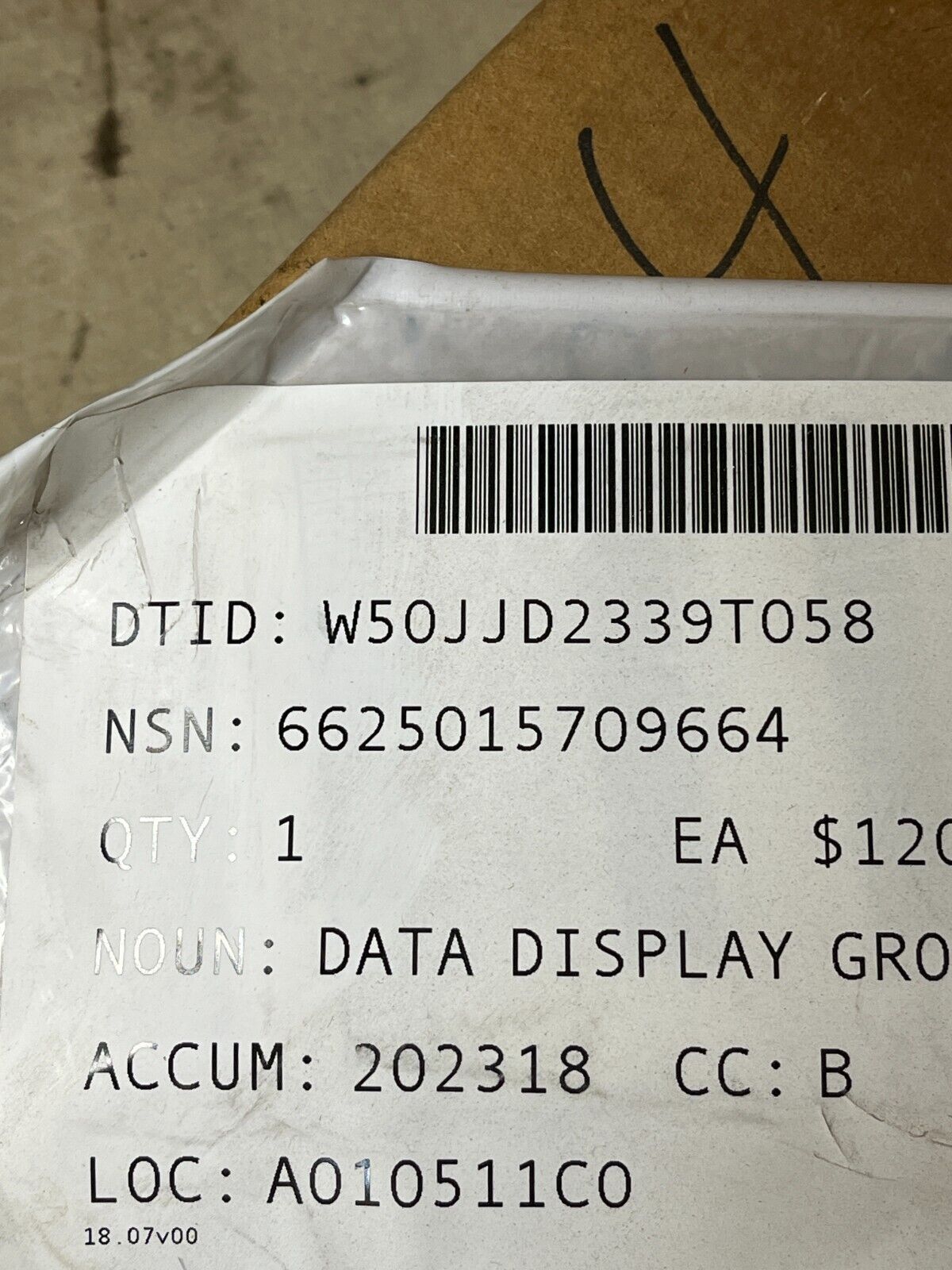 JLG-ATLASII KONGSBERG AUTOMOTIVE 1001128670 DATA DISPLAY GROUP 6625-01-570-9664