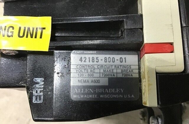 Genuine Allen Bradley 509-BOD-90 Non-Reversing MotorStarter 3-Pole 27A 120V Coil