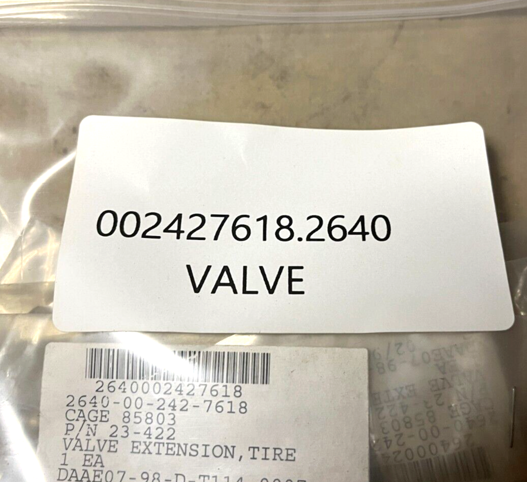 M-915 TRUCK SERIES 330-50PK-G 16T2741 TIRE VALVE EXTENSION 4430 2640-00-242-7618