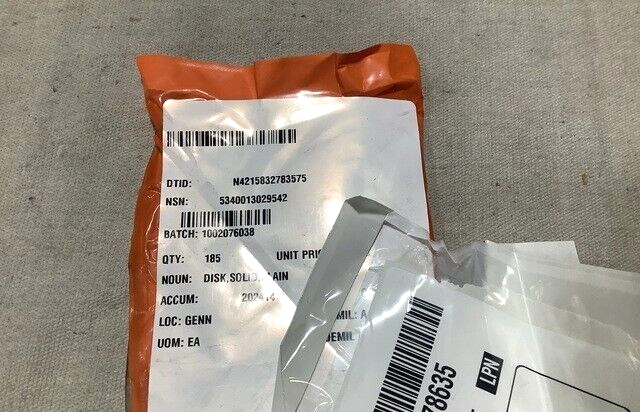 (1EA) C CROUTHAMEL 051B-4001 PLAIN SOLID DISK 02615 5340-01-302-9542 USA