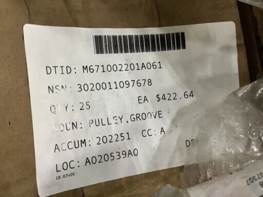 CUMMINS 3007307 WATER PUMP GROOVE PULLEY FOR 903 LITER V ENGINE 3020-01-109-7678