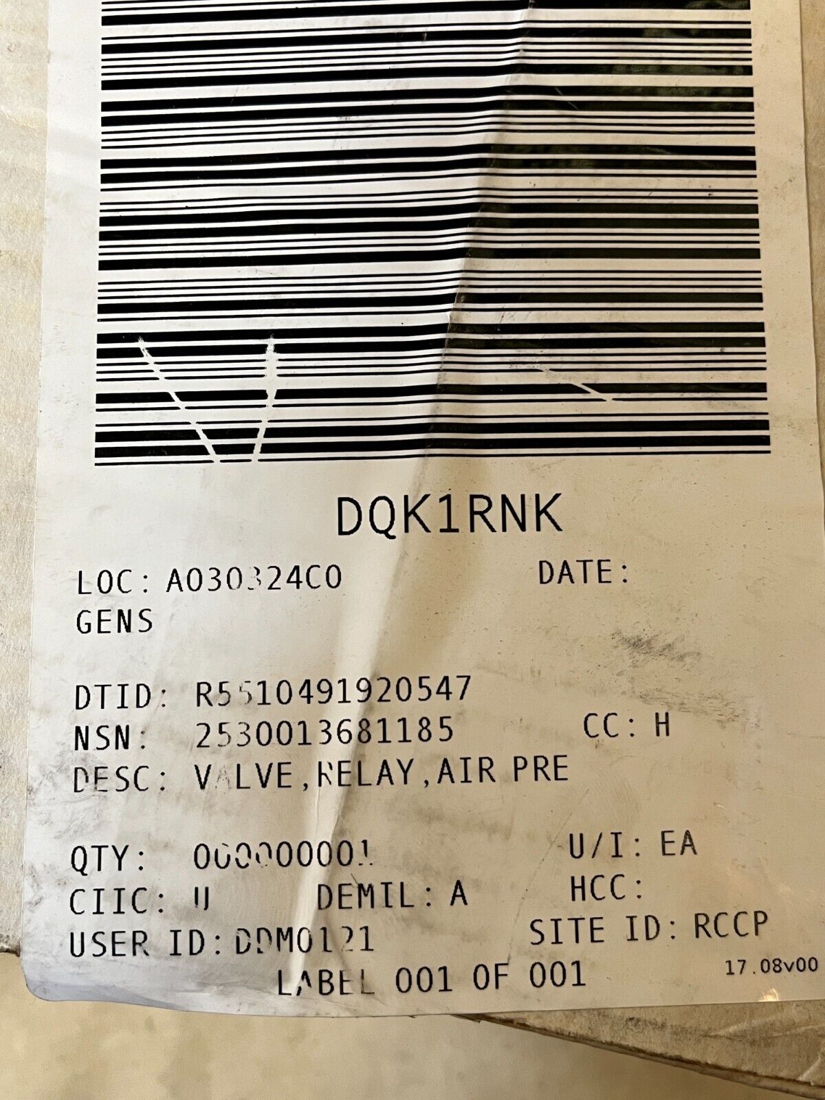 FORD TRUCK MOTOR BENDIX T-294866-C AIR PRESSURE RELAY VALVE 2530-01-368-1185 NOS