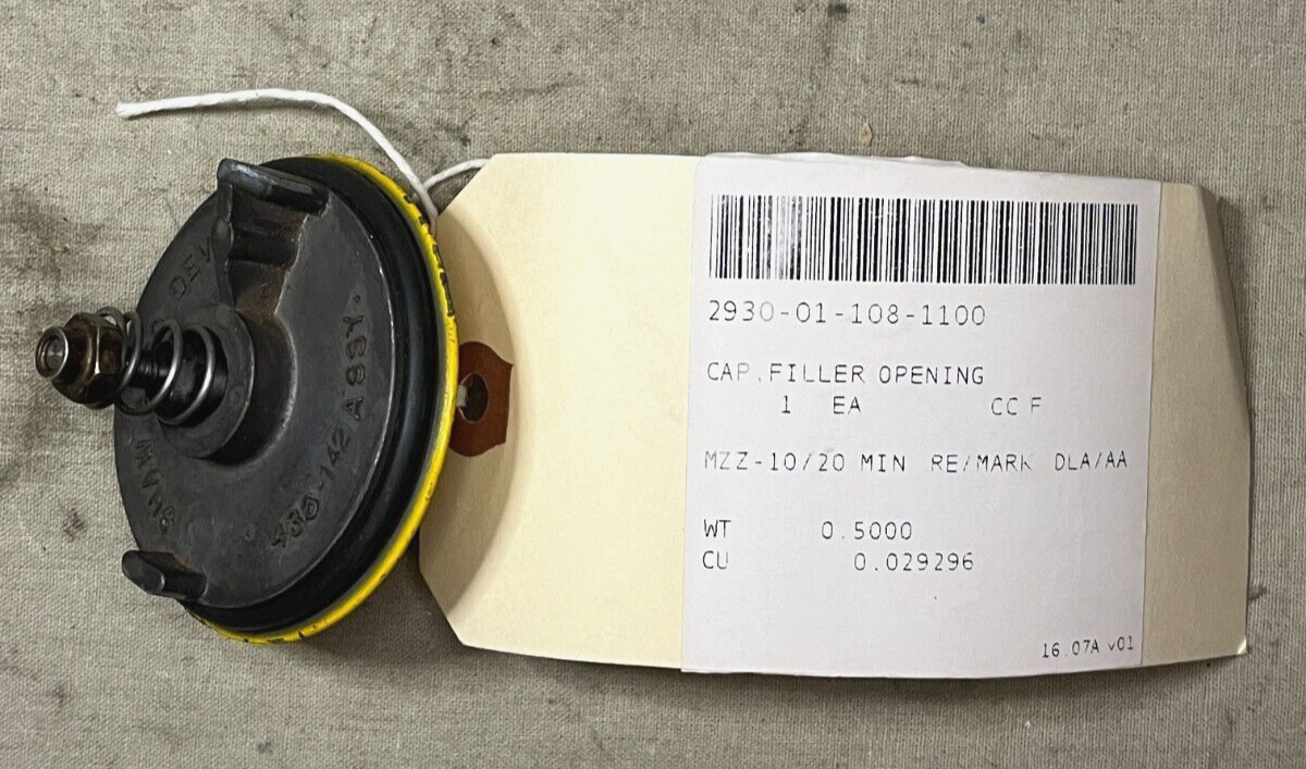 SHAW AERO 436-142 12286850 FULL 16.08 LITER FILLER OPENING CAP 2930-01-108-1100