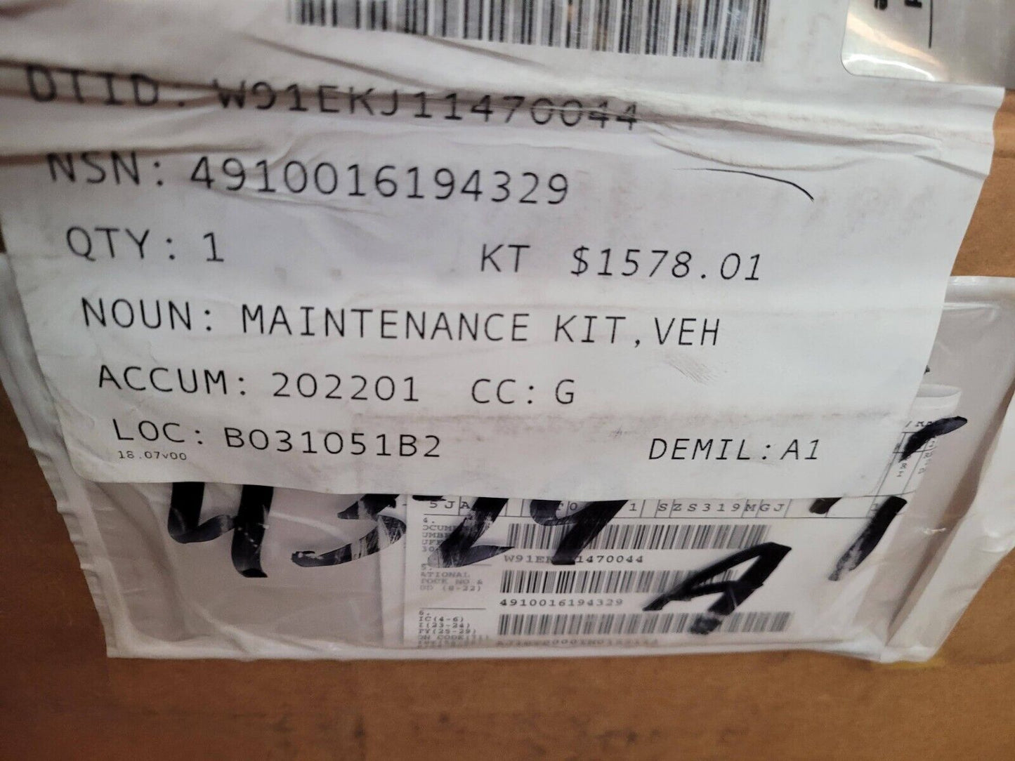 TRUCK HEMTT FILTER KIT VEHICULAR MAINTENANCE KIT 4910-01-619-4329 BCAFK621-1